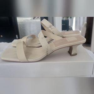 Dolce Vita alligator white kitten heel sandal
